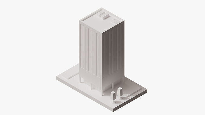 Office Building 01 Low-poly 3D model 6