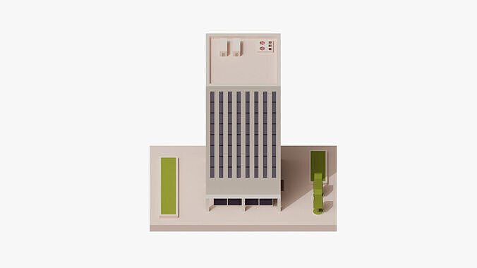 Office Building 01 Low-poly 3D model 3