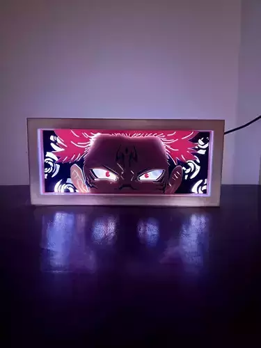 Jujutsu Kaisen - Sukuna LED Lightbox 3D print model Jujutsu Kaisen - Sukuna LED Lightbox 3D print model