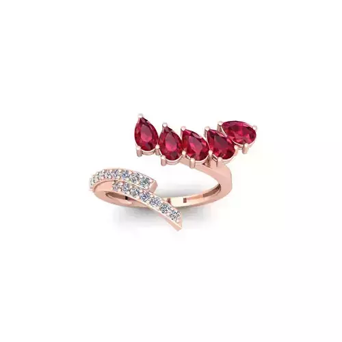 Fancy Gemstone Ring 17 3d Model and Render 3D print model