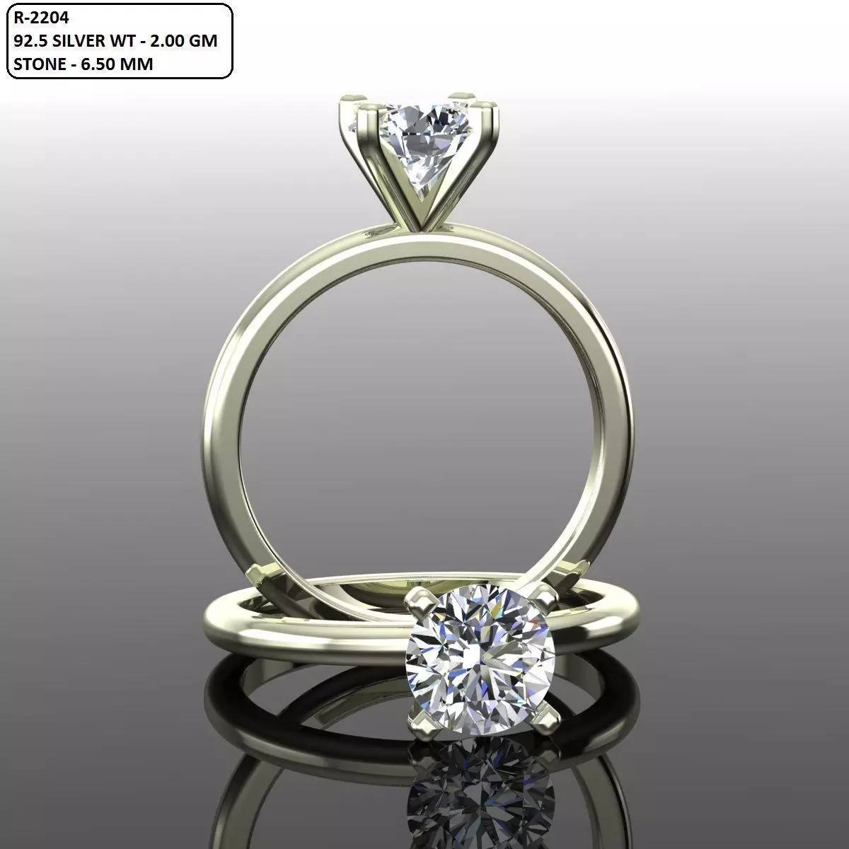 Solitaire Ring 3D print model_0