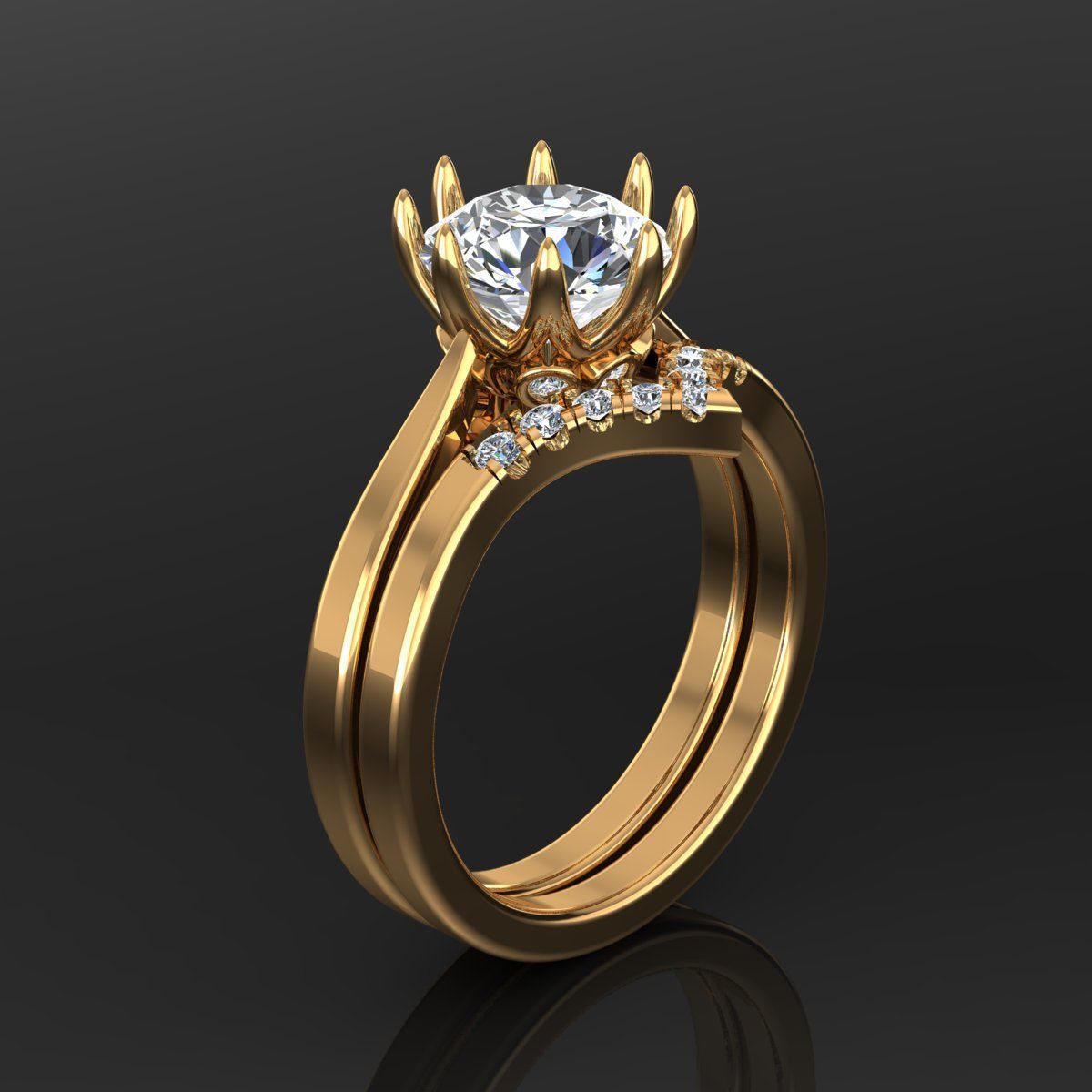 Solitaire Ring 3D print model_1