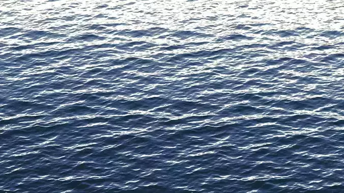Animated Blue Ocean Surface - sea wave with cyclic animation 3D model