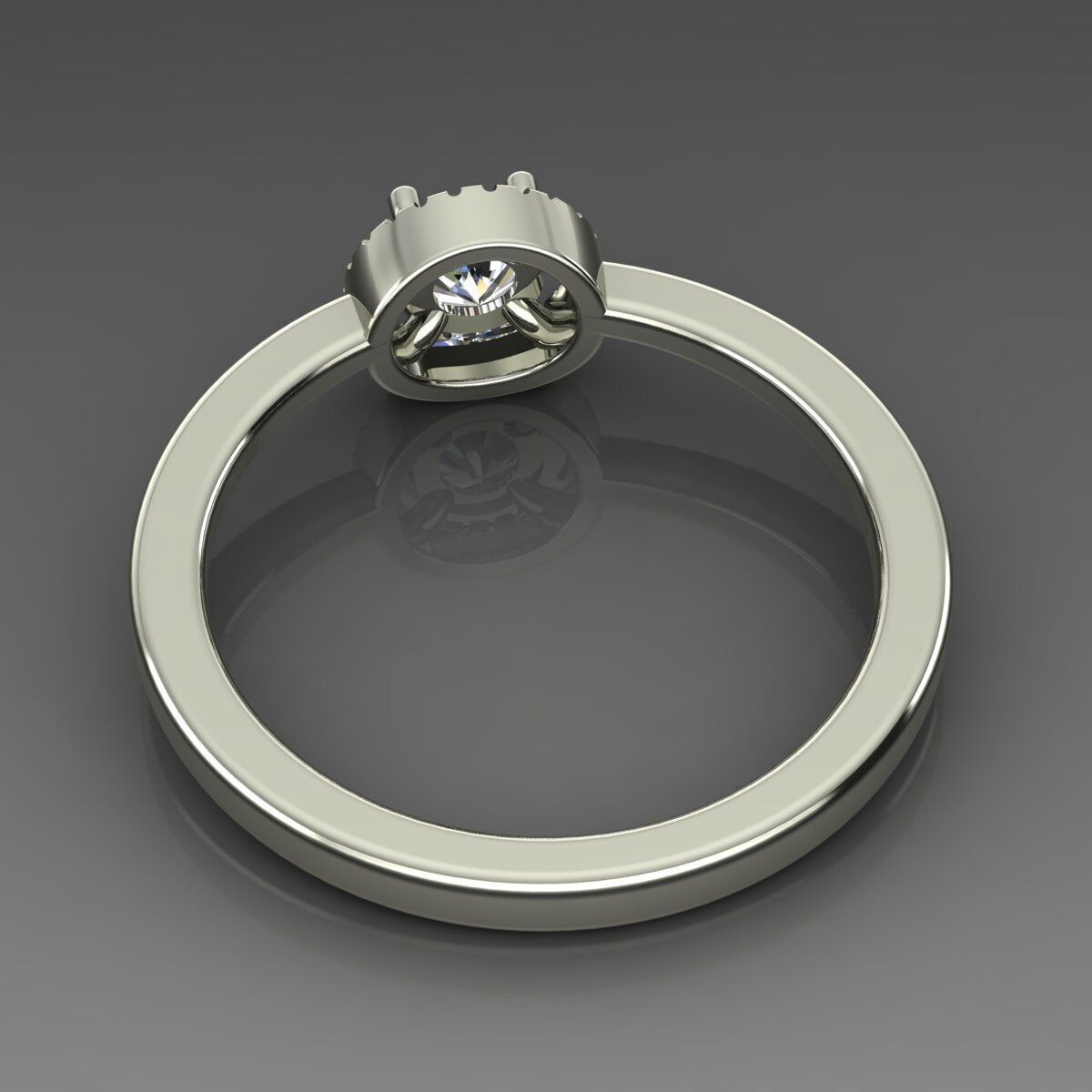 Solitaire Ring 3D print model_1