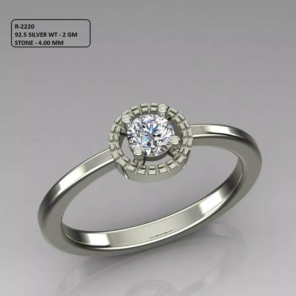 Solitaire Ring 3D print model_0