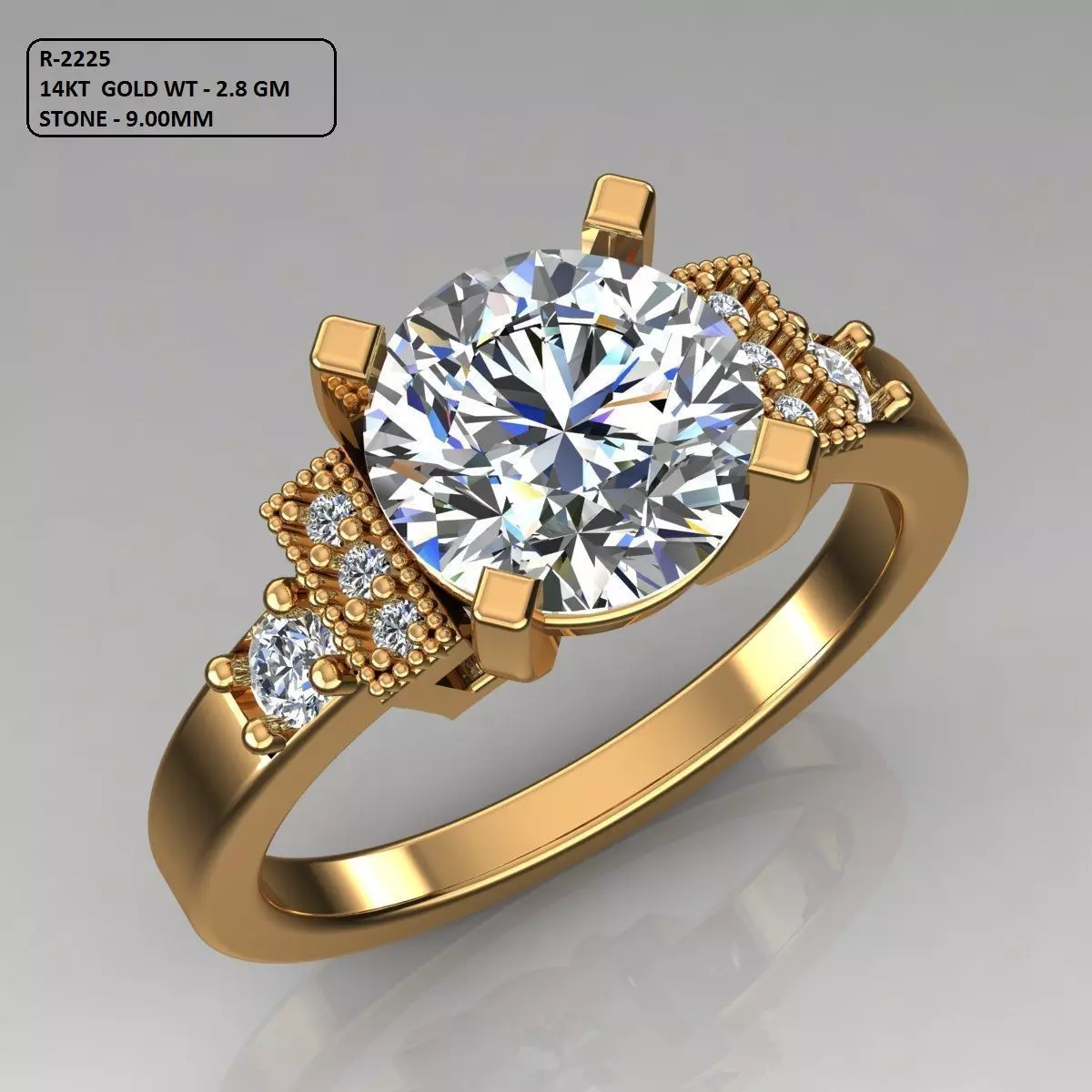 Solitaire Ring 3D print model_0