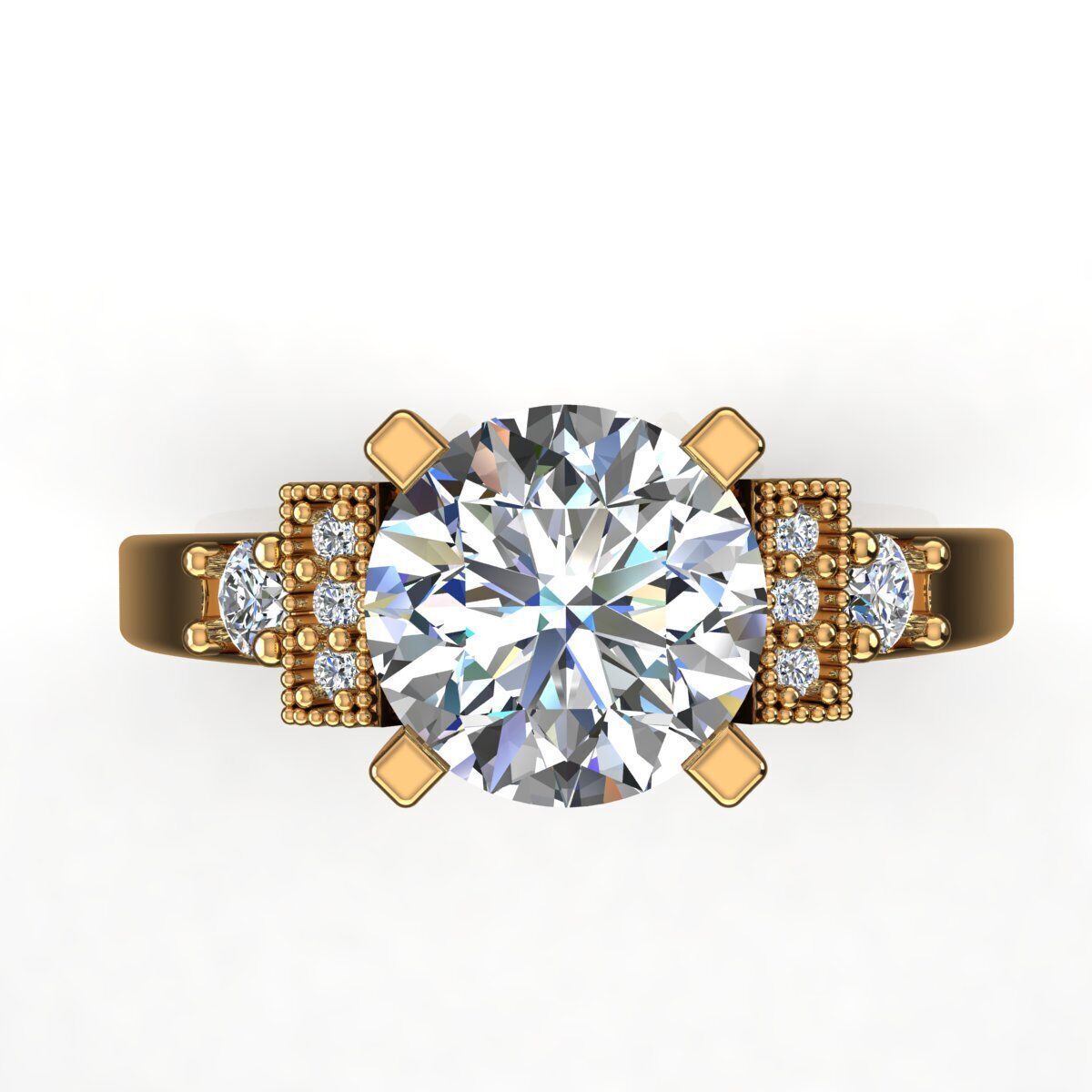 Solitaire Ring 3D print model_1