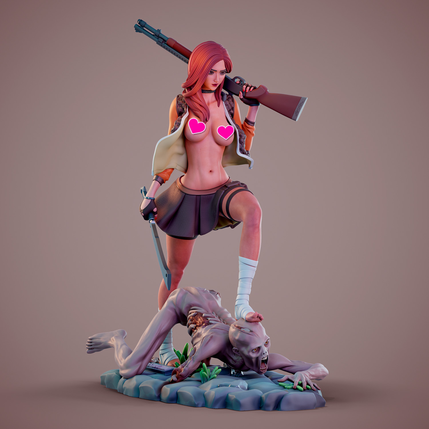 Zombie attack - C - Destruction 3D print model_1