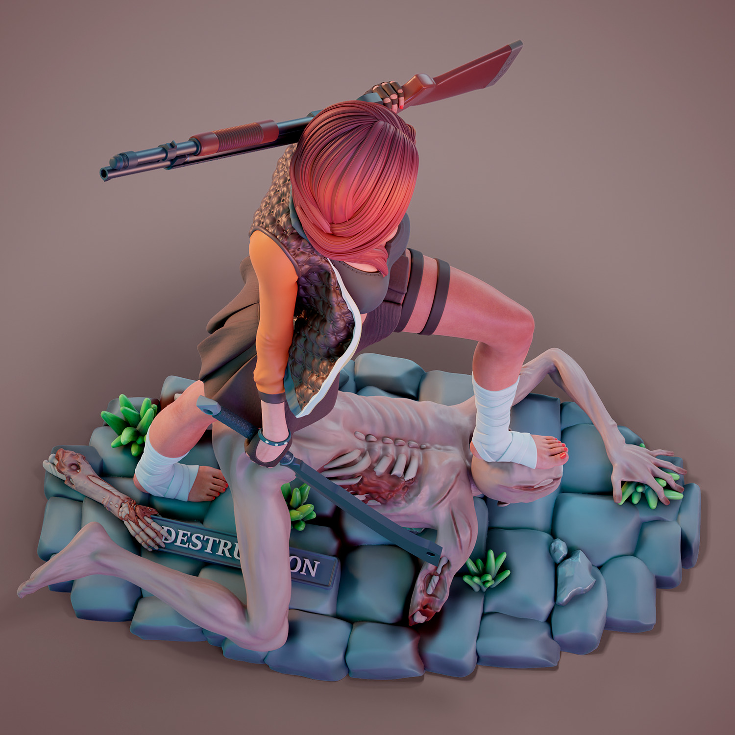 Zombie attack - C - Destruction 3D print model_14