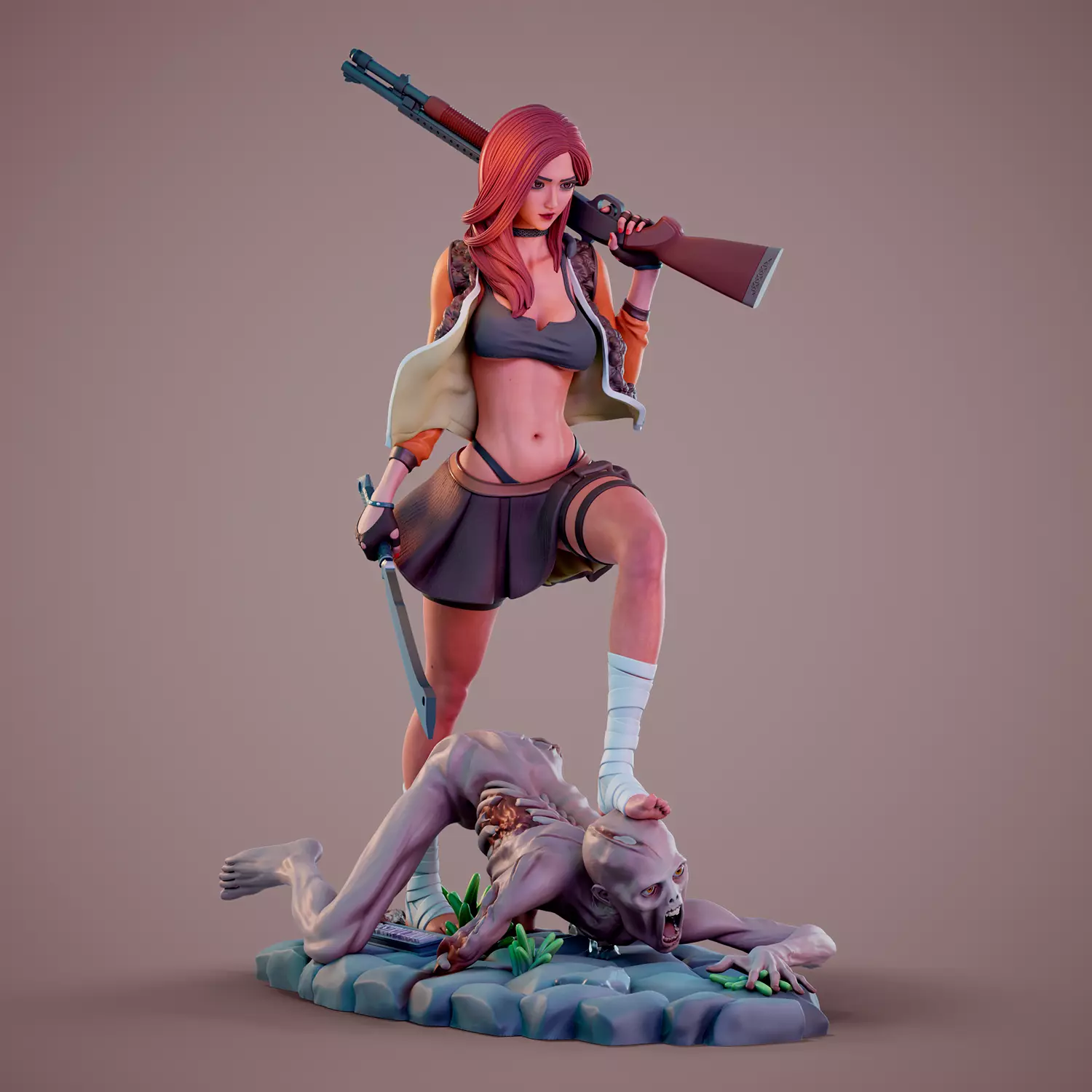 Zombie attack - C - Destruction 3D print model_0