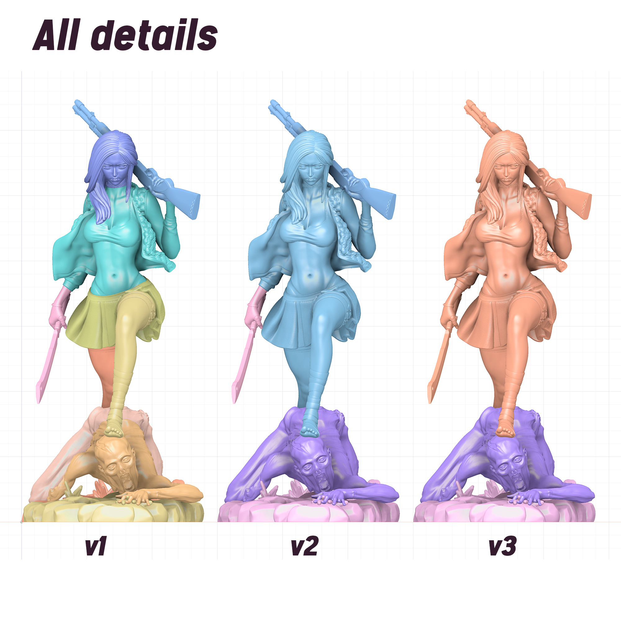 Zombie attack - C - Destruction 3D print model_23