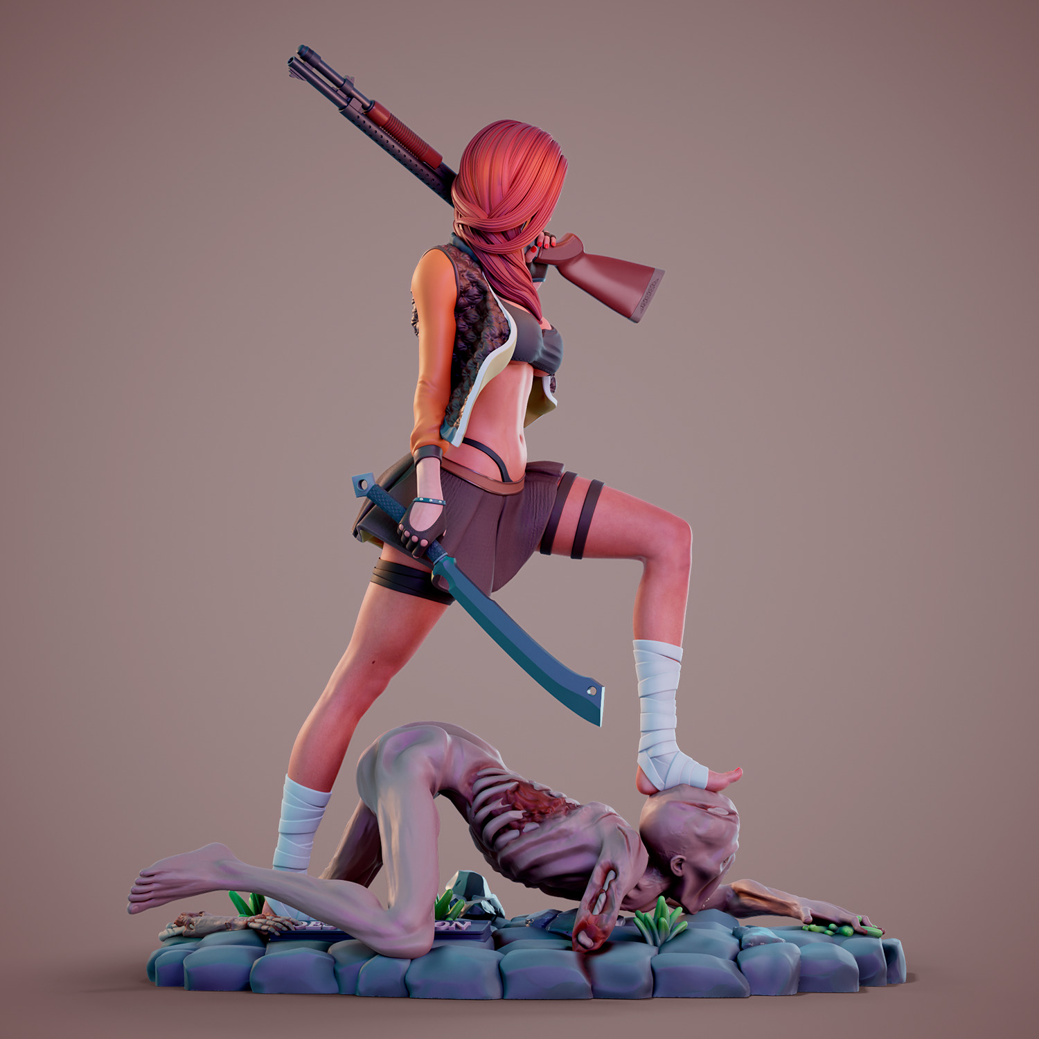 Zombie attack - C - Destruction 3D print model_9