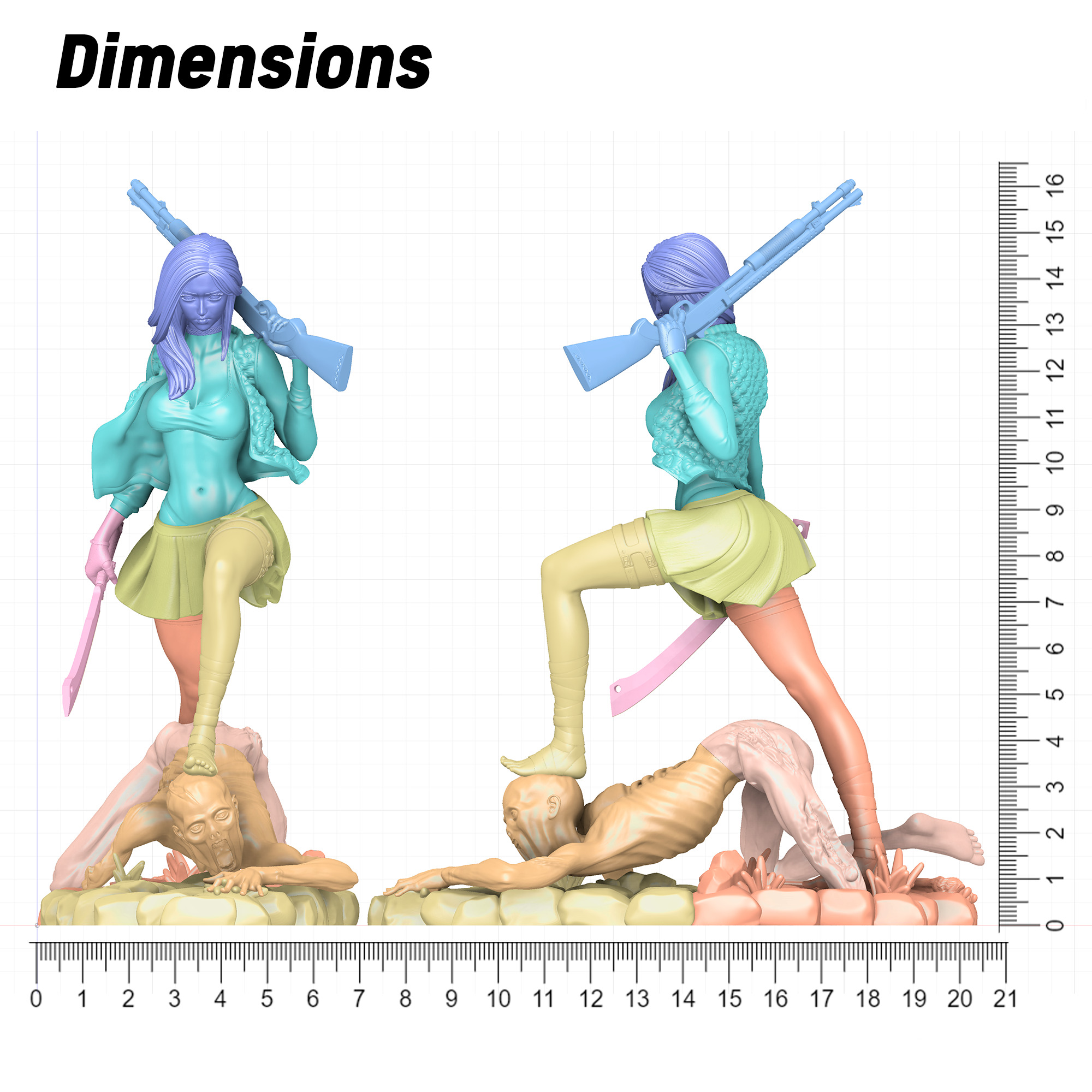 Zombie attack - C - Destruction 3D print model_22