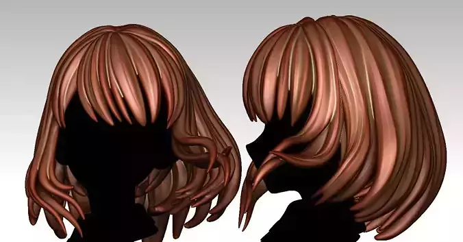 3D Hairstyles for girl V76 3D print model