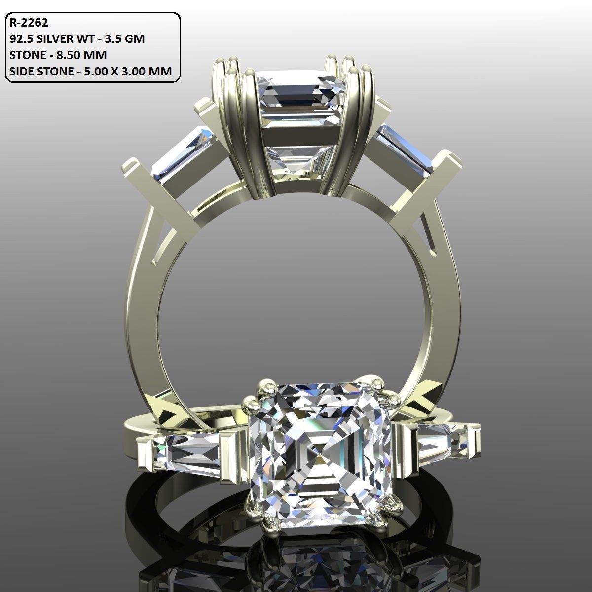 Solitaire Ring 3D print model_1