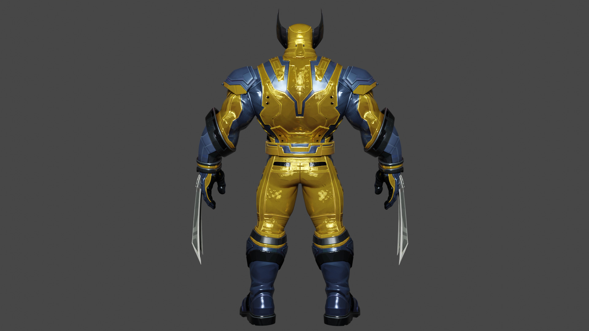 Wolverine  Low-poly 3D model_4