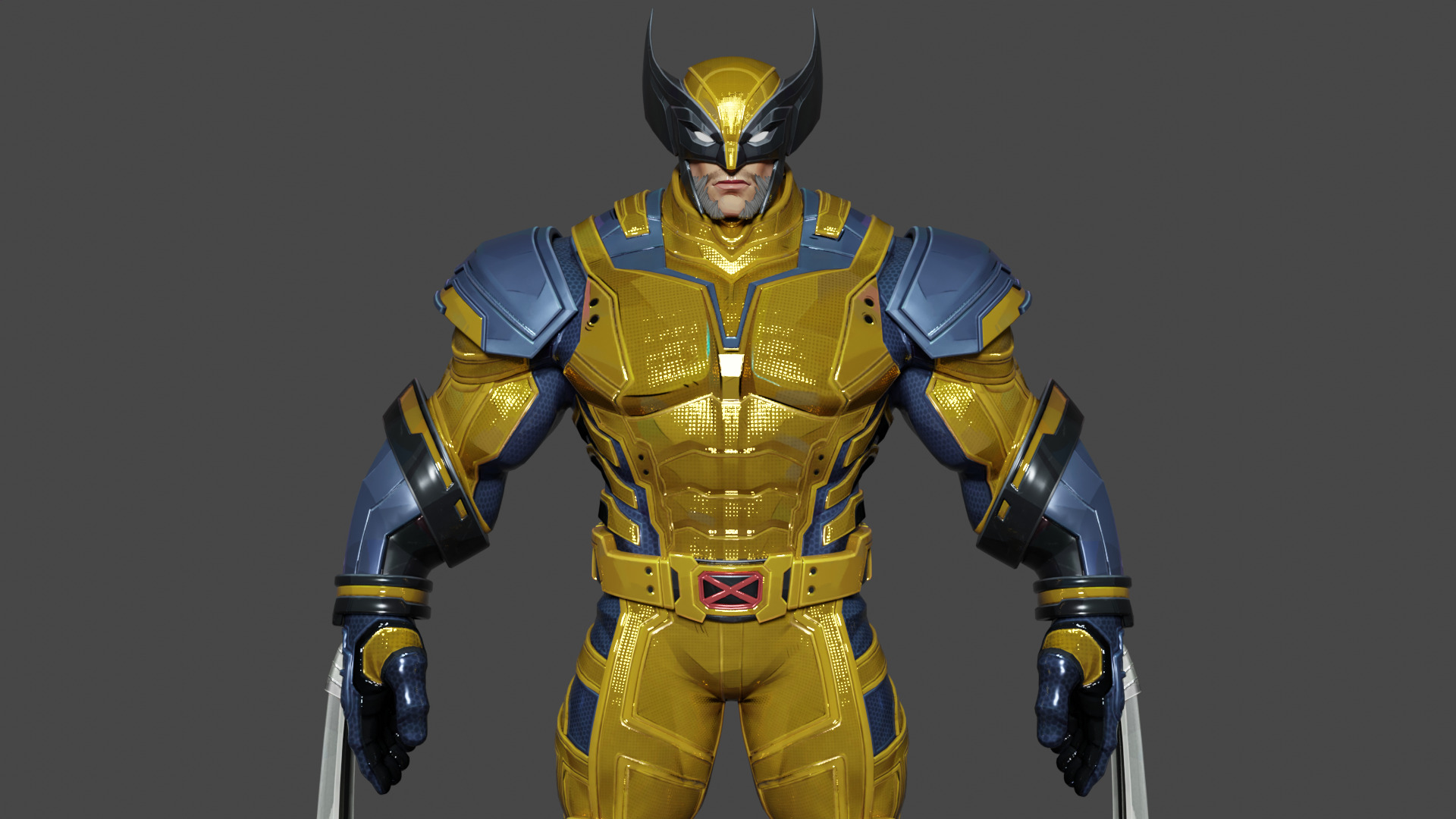 Wolverine  Low-poly 3D model_1