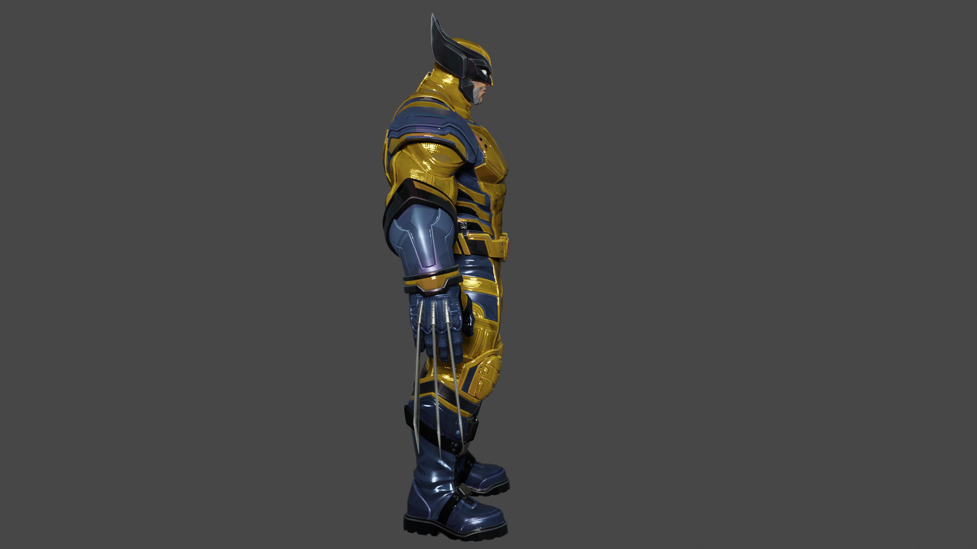 Wolverine  Low-poly 3D model_2