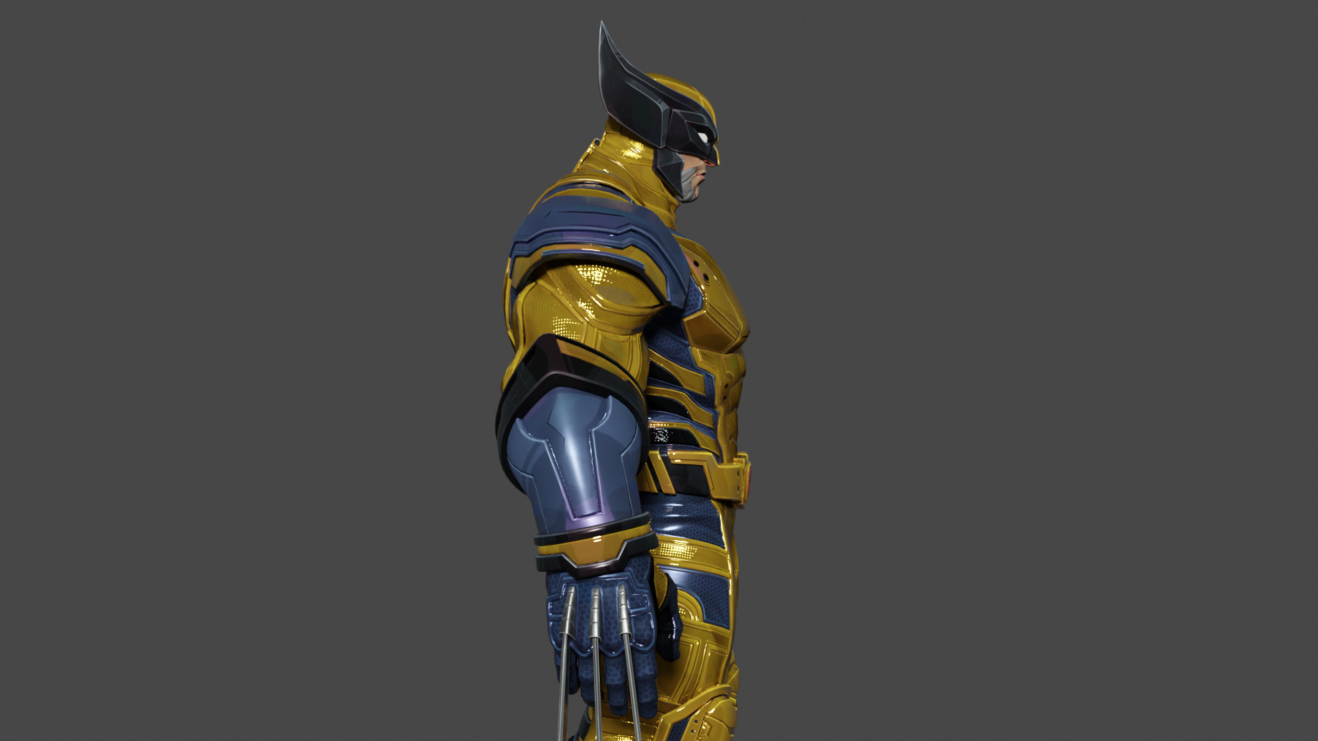 Wolverine  Low-poly 3D model_3