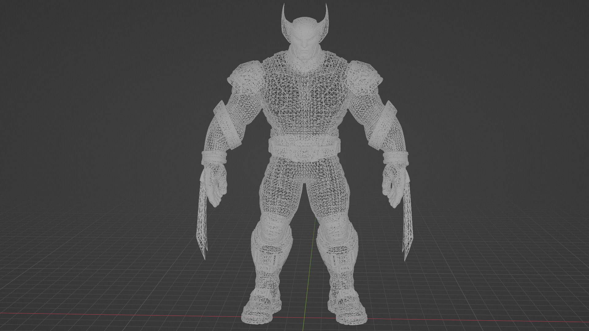 Wolverine  Low-poly 3D model_6
