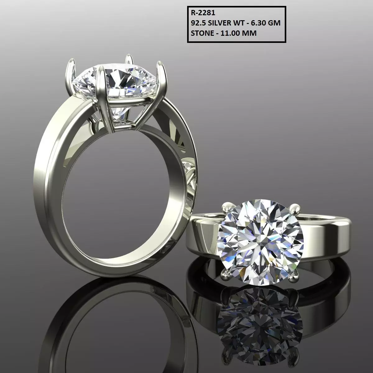Solitaire Ring 3D print model_0
