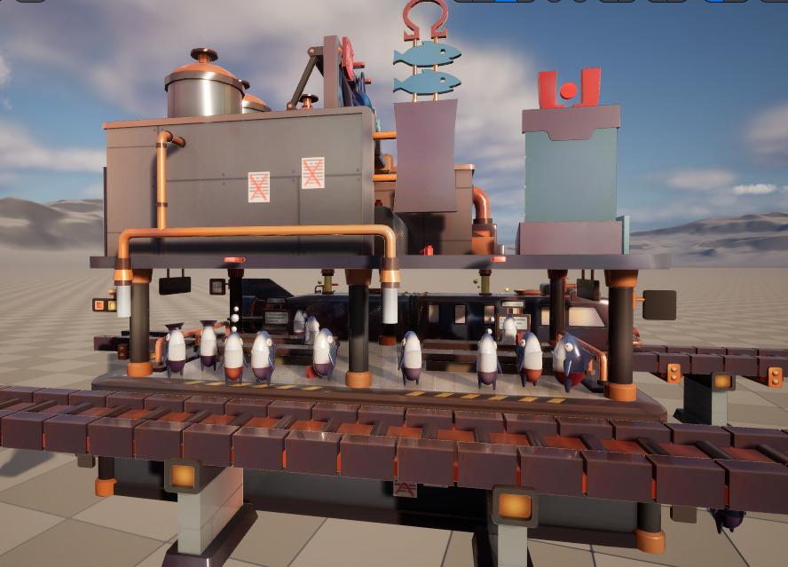 Stylish Q-version scene fishman Low-poly 3D model_3