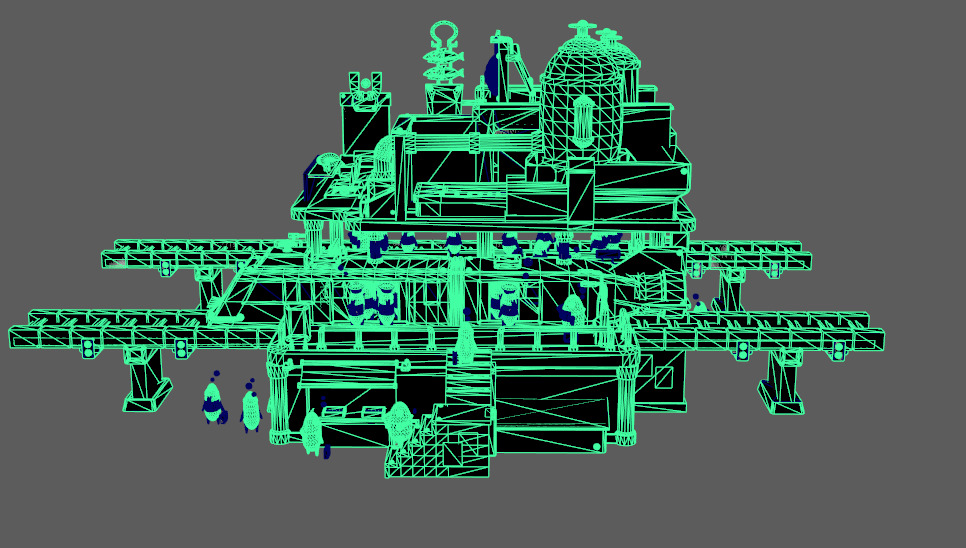 Stylish Q-version scene fishman Low-poly 3D model_5