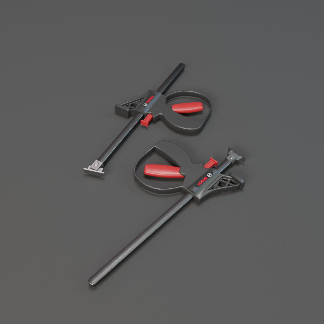 Realistic Industrial Clamp with PBR Texture Low-poly 3D model_3