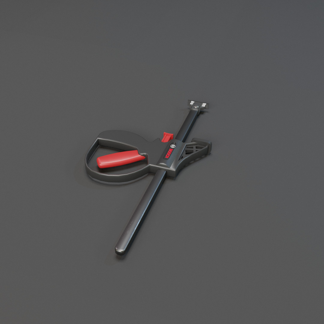 Realistic Industrial Clamp with PBR Texture Low-poly 3D model_1