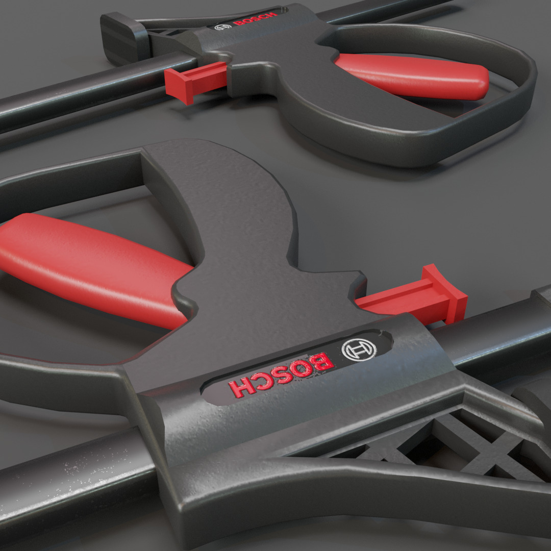 Realistic Industrial Clamp with PBR Texture Low-poly 3D model_6