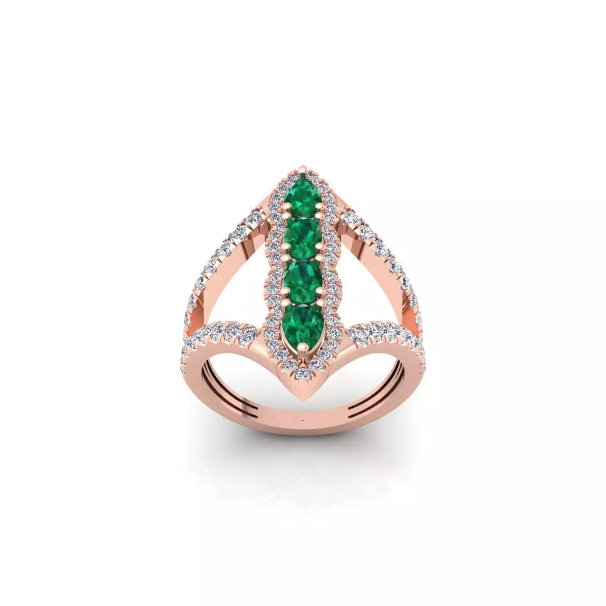 Fancy Gemstone Ring 16 3d Model and Render 3D print model 3D print model_0