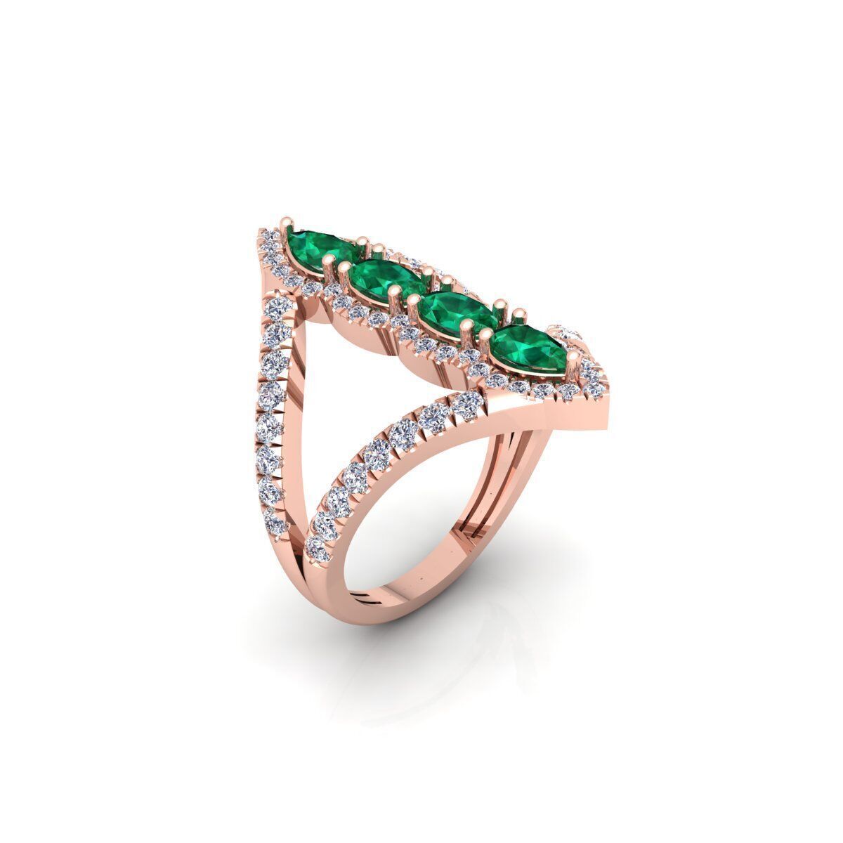 Fancy Gemstone Ring 16 3d Model and Render 3D print model 3D print model_4