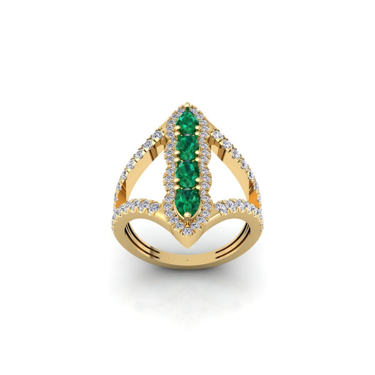 Fancy Gemstone Ring 16 3d Model and Render 3D print model 3D print model_1