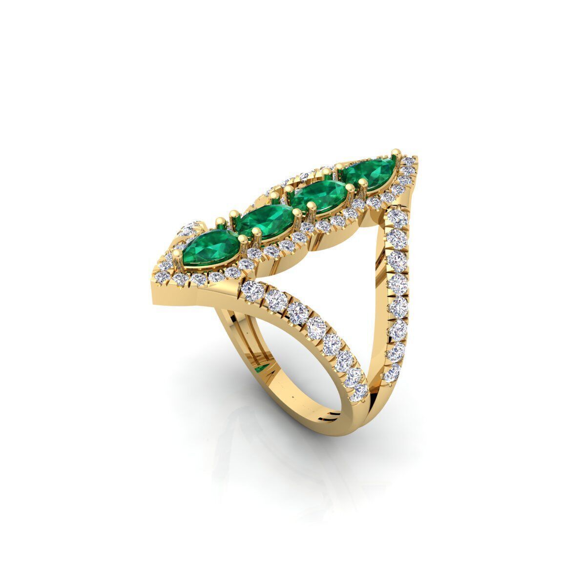 Fancy Gemstone Ring 16 3d Model and Render 3D print model 3D print model_6