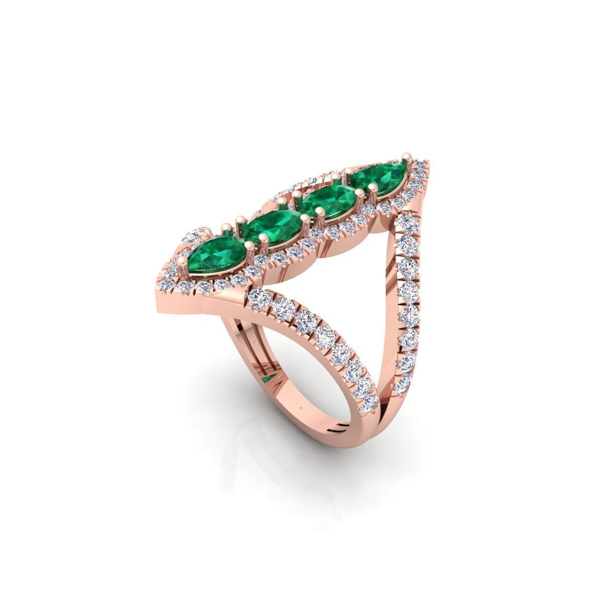 Fancy Gemstone Ring 16 3d Model and Render 3D print model 3D print model_7