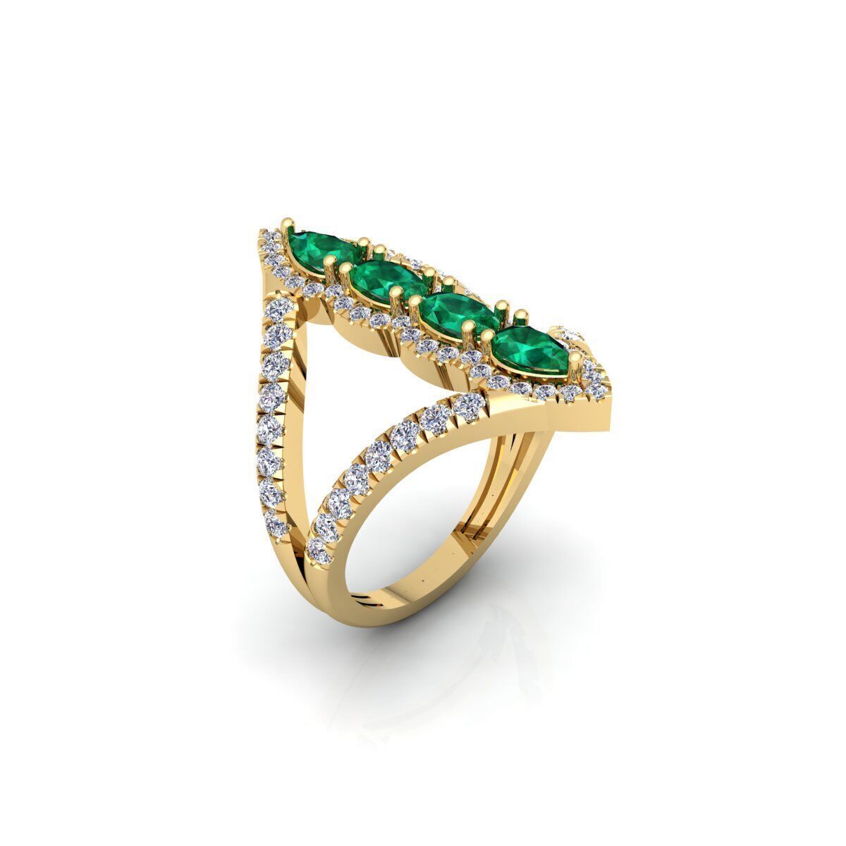 Fancy Gemstone Ring 16 3d Model and Render 3D print model 3D print model_3