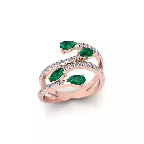 Fancy Gemstone Ring 13 3d Model and Render 3D print model