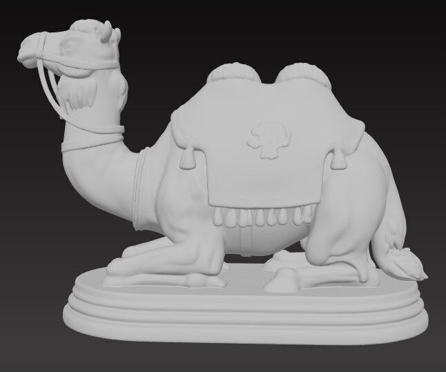 Victorian Style Camel Sculpture 3D Model STL FBX OBJ GLB 3D print model_4