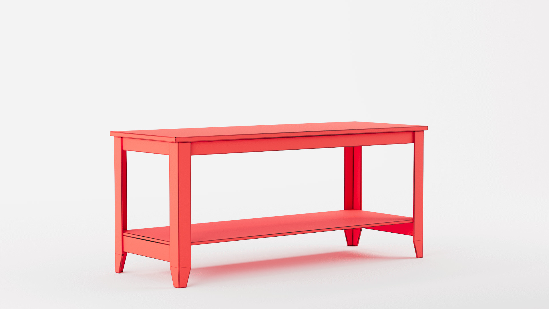 Solid Wood Console Table 3D model_11