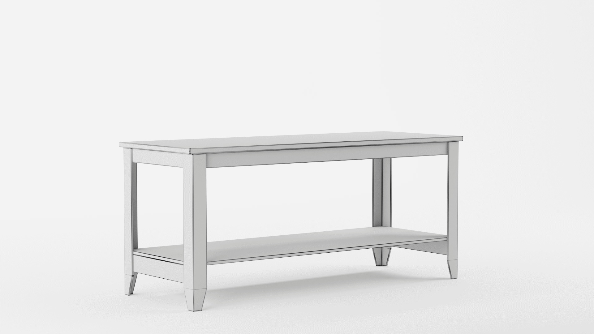 Solid Wood Console Table 3D model_10