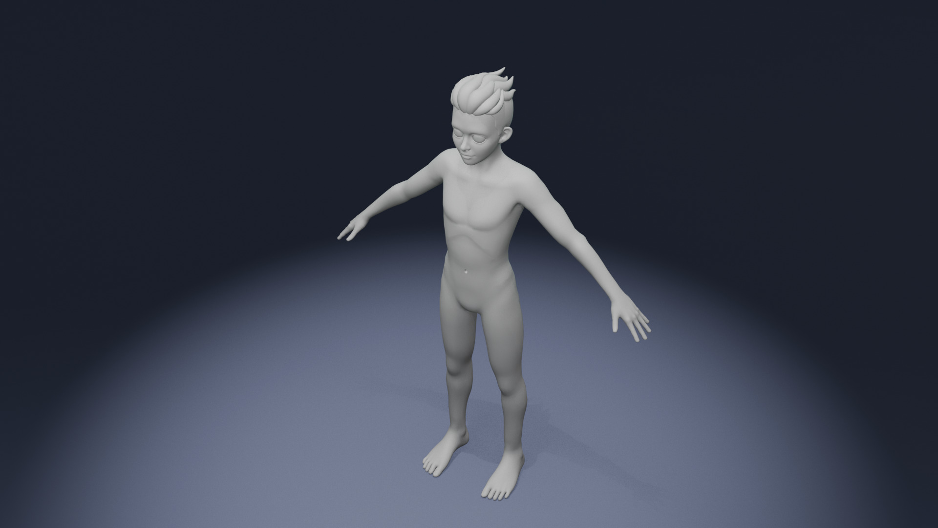 Stylized Boy Body Base Mesh Rigged with IK FK Switch Low-poly 3D model_10
