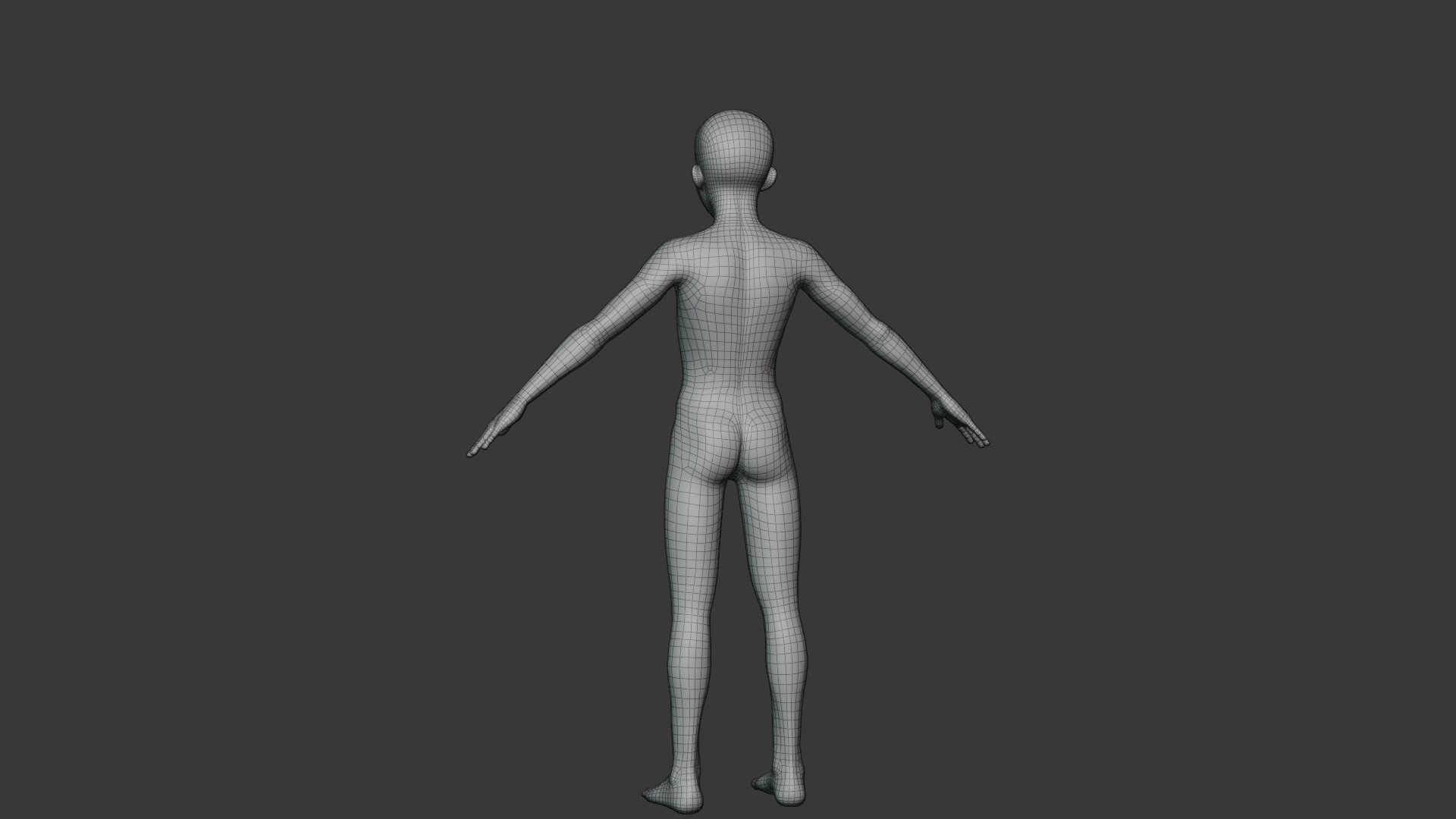 Stylized Boy Body Base Mesh Rigged with IK FK Switch Low-poly 3D model_19