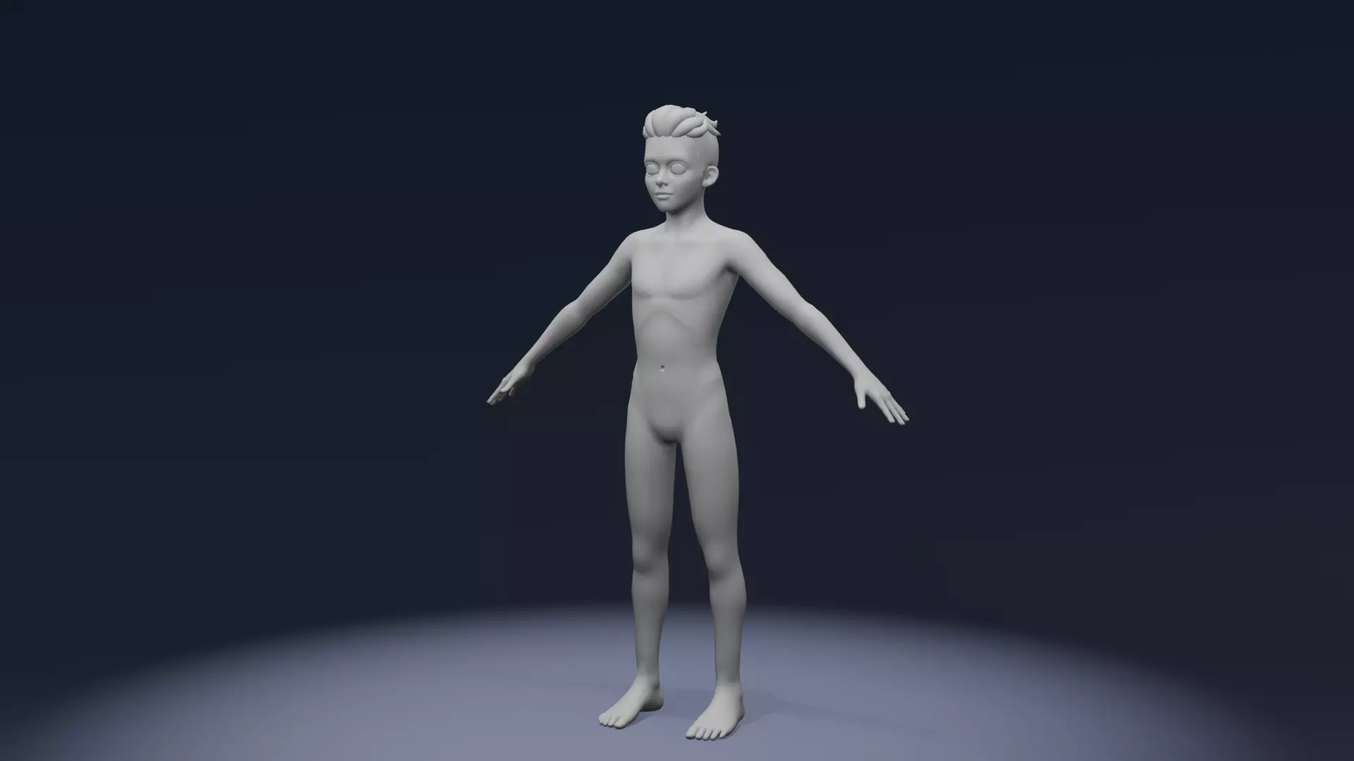 Stylized Boy Body Base Mesh Rigged with IK FK Switch Low-poly 3D model_0