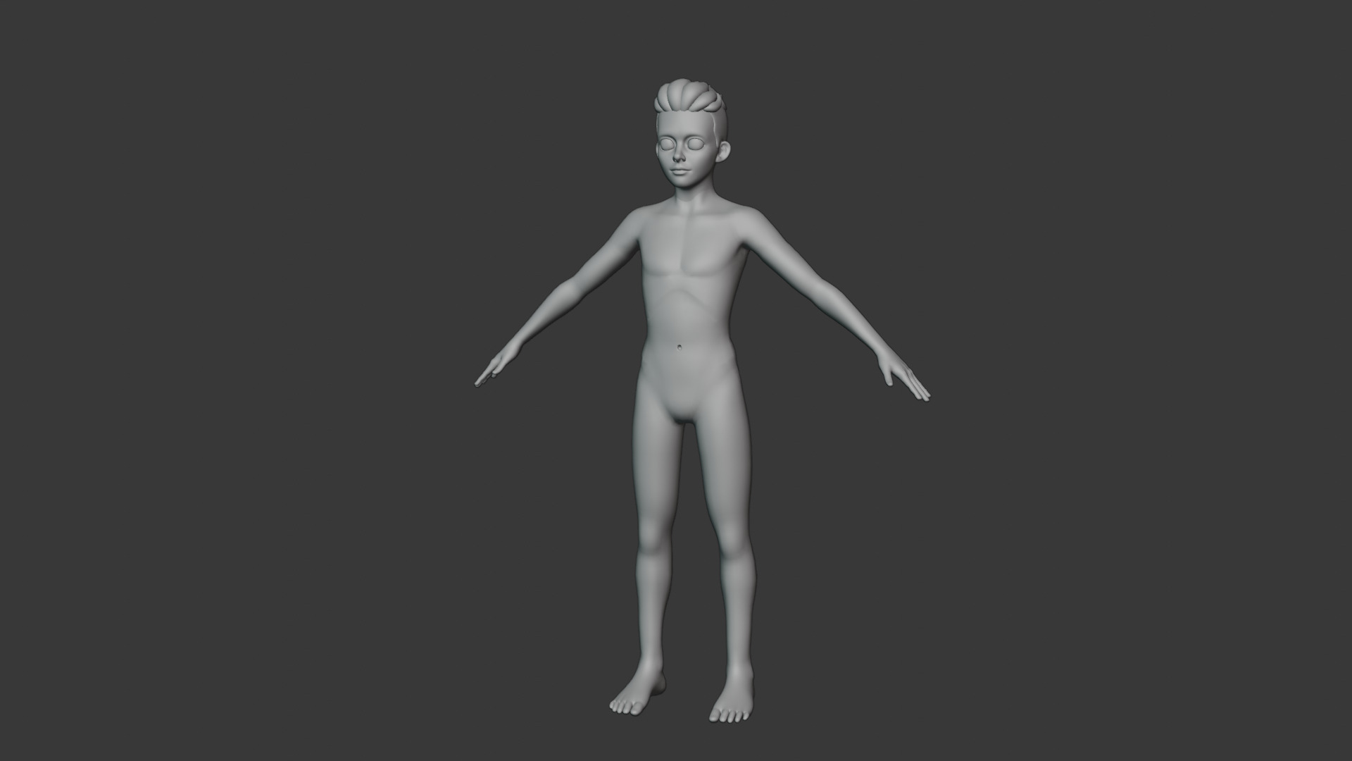 Stylized Boy Body Base Mesh Rigged with IK FK Switch Low-poly 3D model_14