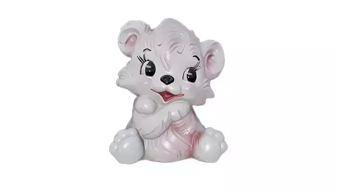 80s Vintage Cute Cartoon Bear Cub Figurine