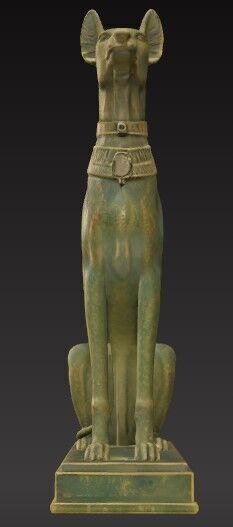 Victorian  Egyptian Dog Sculpture 3D Model STL FBX OBJ GLB 3D print model_6
