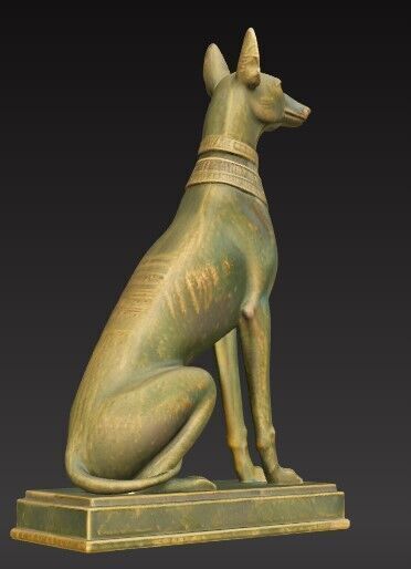 Victorian  Egyptian Dog Sculpture 3D Model STL FBX OBJ GLB 3D print model_10