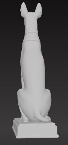 Victorian  Egyptian Dog Sculpture 3D Model STL FBX OBJ GLB 3D print model_1
