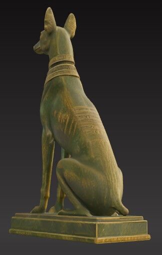 Victorian  Egyptian Dog Sculpture 3D Model STL FBX OBJ GLB 3D print model_9