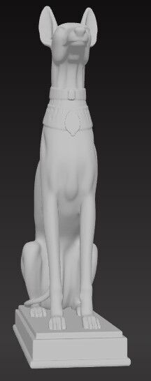 Victorian  Egyptian Dog Sculpture 3D Model STL FBX OBJ GLB 3D print model_5